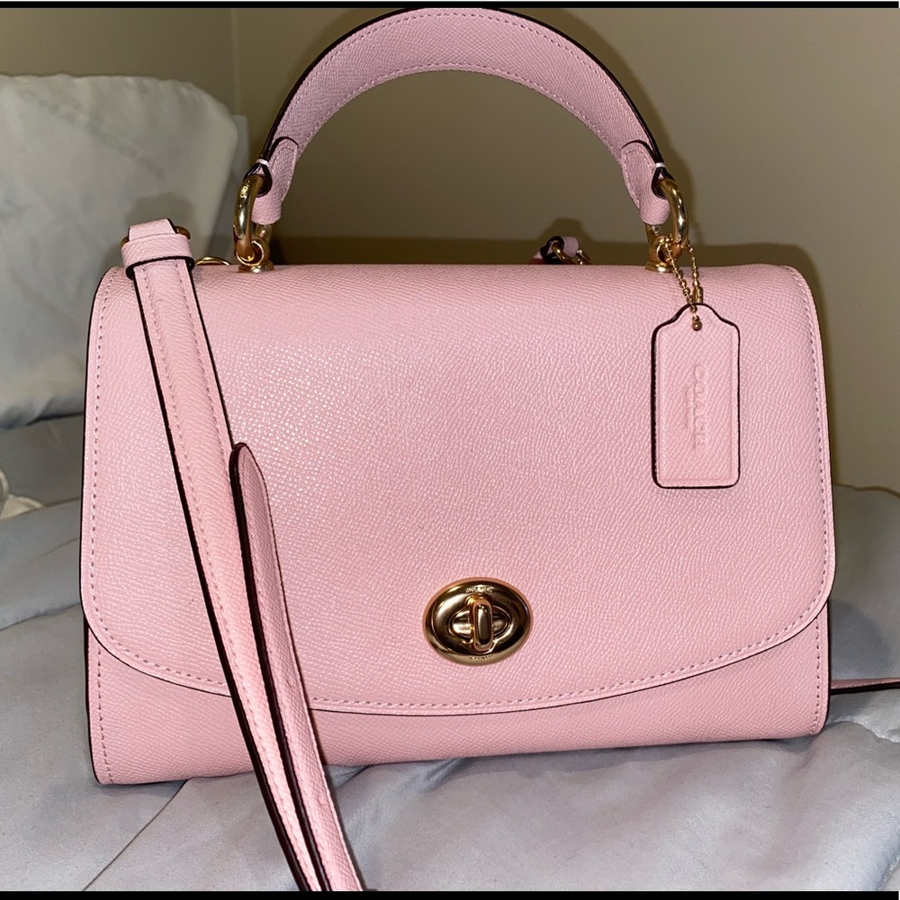 Pink Pebbled Coach Crossbody
